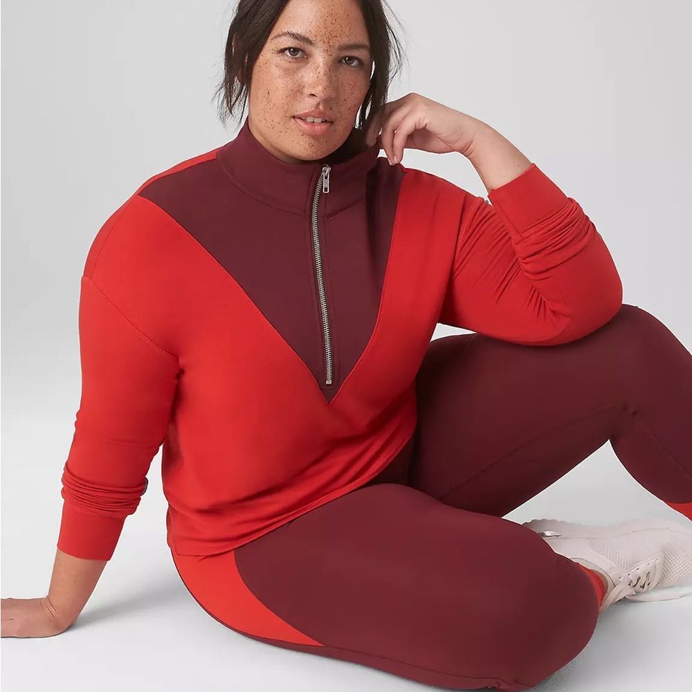 LIVI CozySoft Half-Zip Colorblock Cropped Pullover